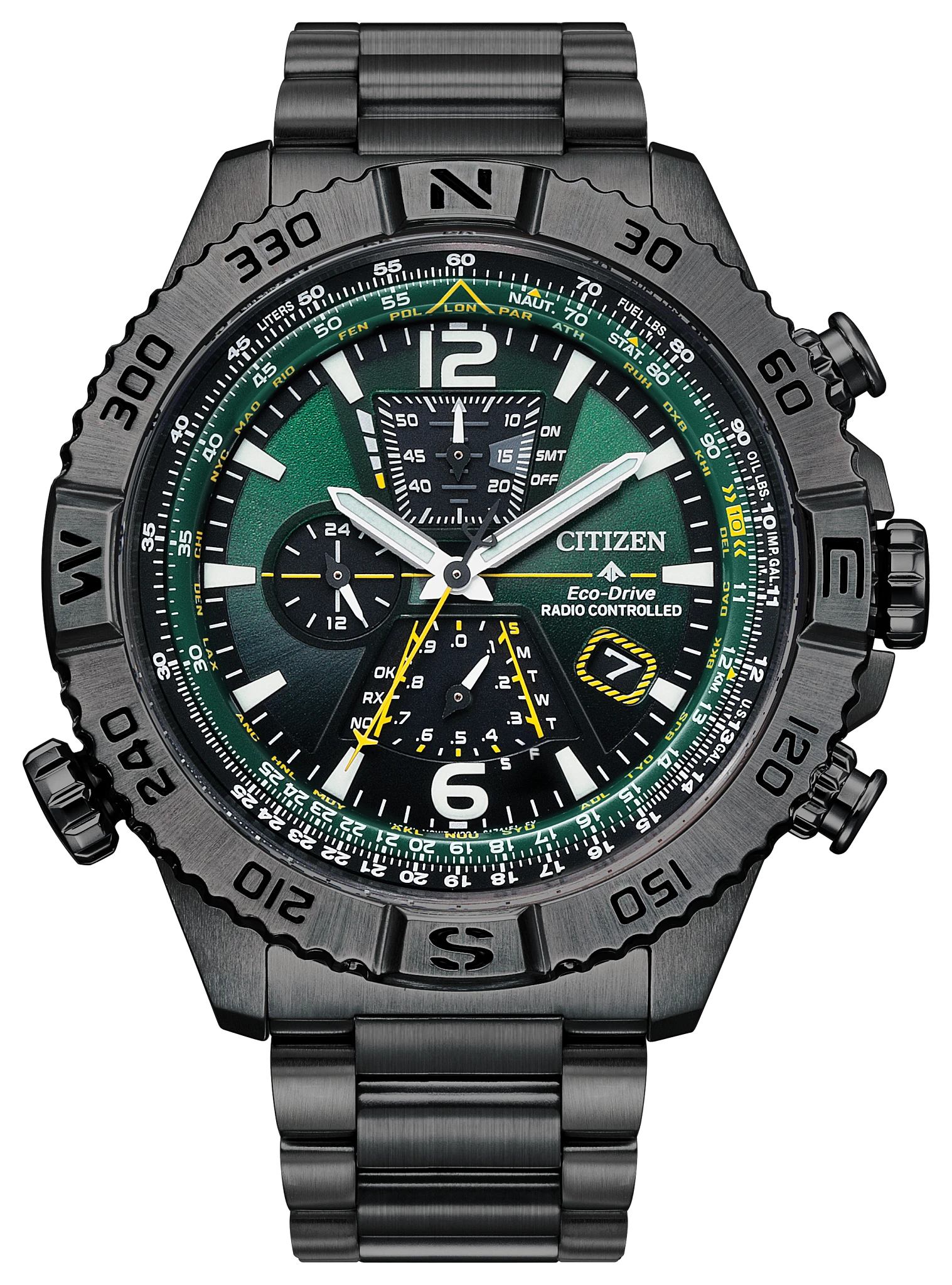 Promaster Navihawk A-T Green Dial Stainless Steel Bracelet AT8227
